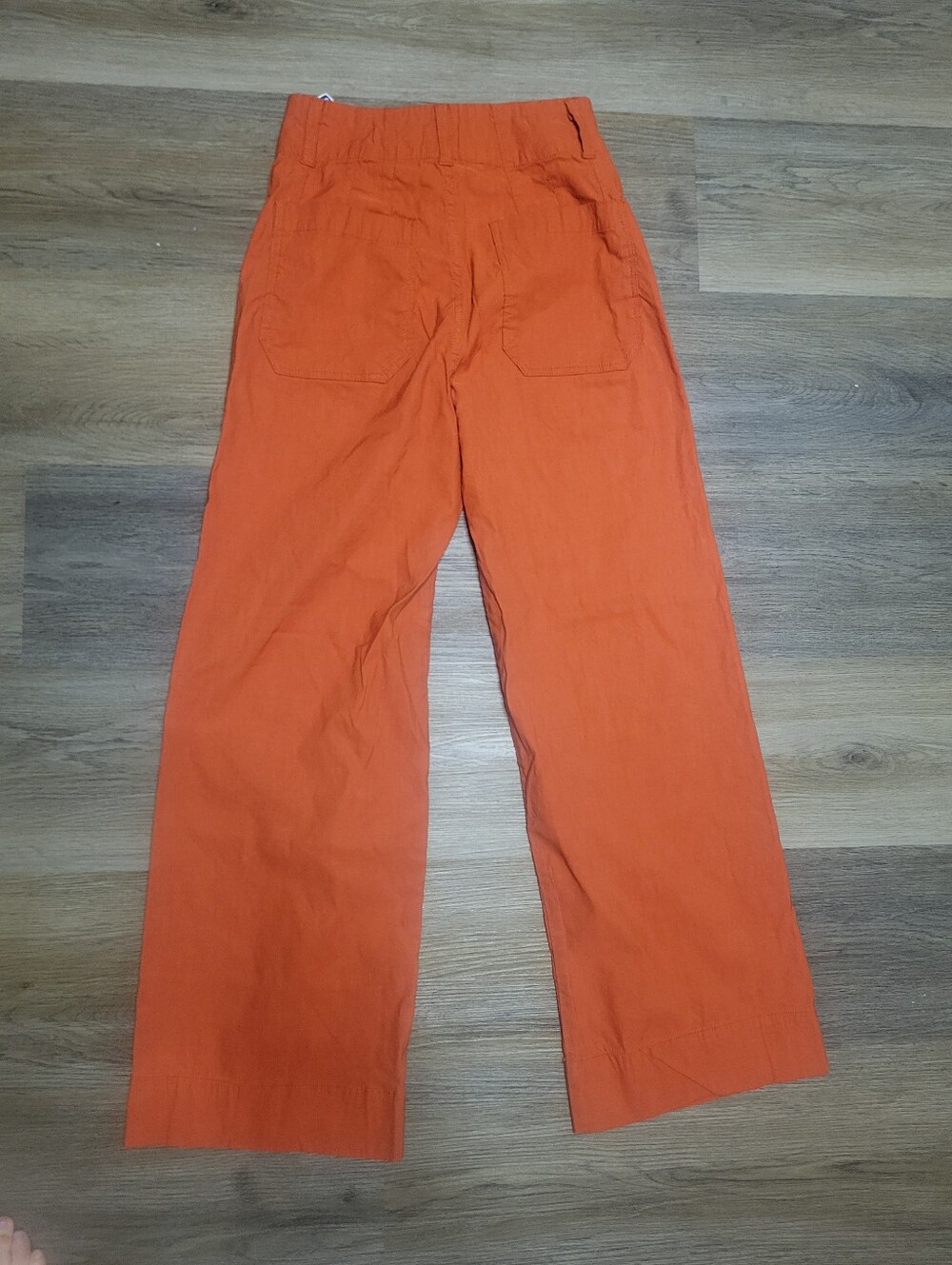 Maeve Wide-Leg High-Rise Pants in Orange - Picture 5 of 5
